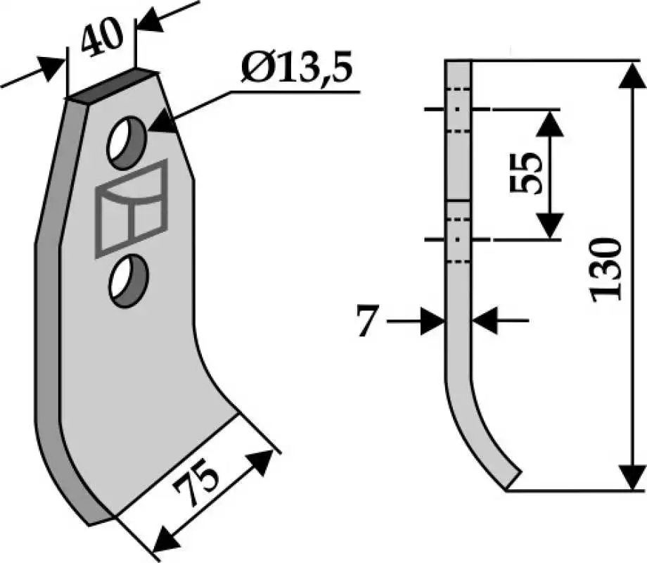 Klinge 130x75mm